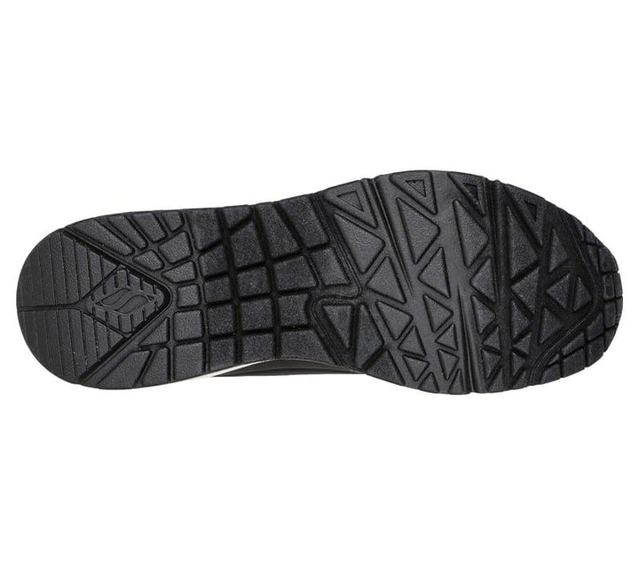Women's Wide Fit Skechers Uno 155196W Shimmer Away Trainers - Black in Black - Image 1