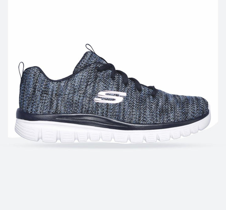 Women's Wide Fit Skechers 12615 Graceful Get Connected Sports Trainers - Navy/Blue in Navy/Blue - Image 1