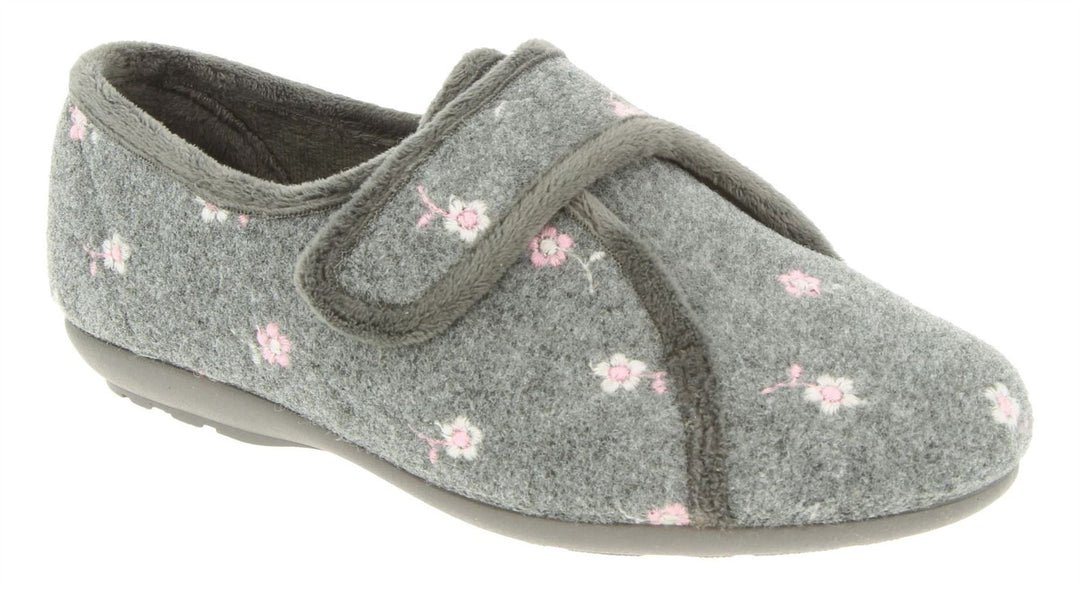 Womens Wide Fit DB Savannah Slippers in Navy - Image 9