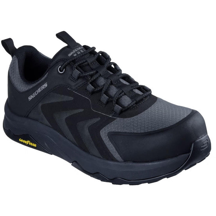 Men's Wide Fit Skechers 200255EC Work Safety Speed Flex Trekker Trainers in Black - Image 1