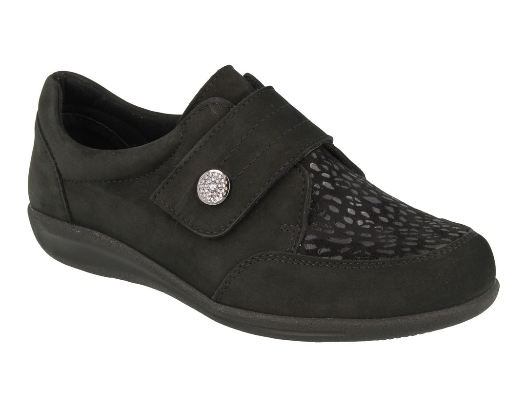 Womens Wide Fit DB Royston Shoes in Black - Image 10