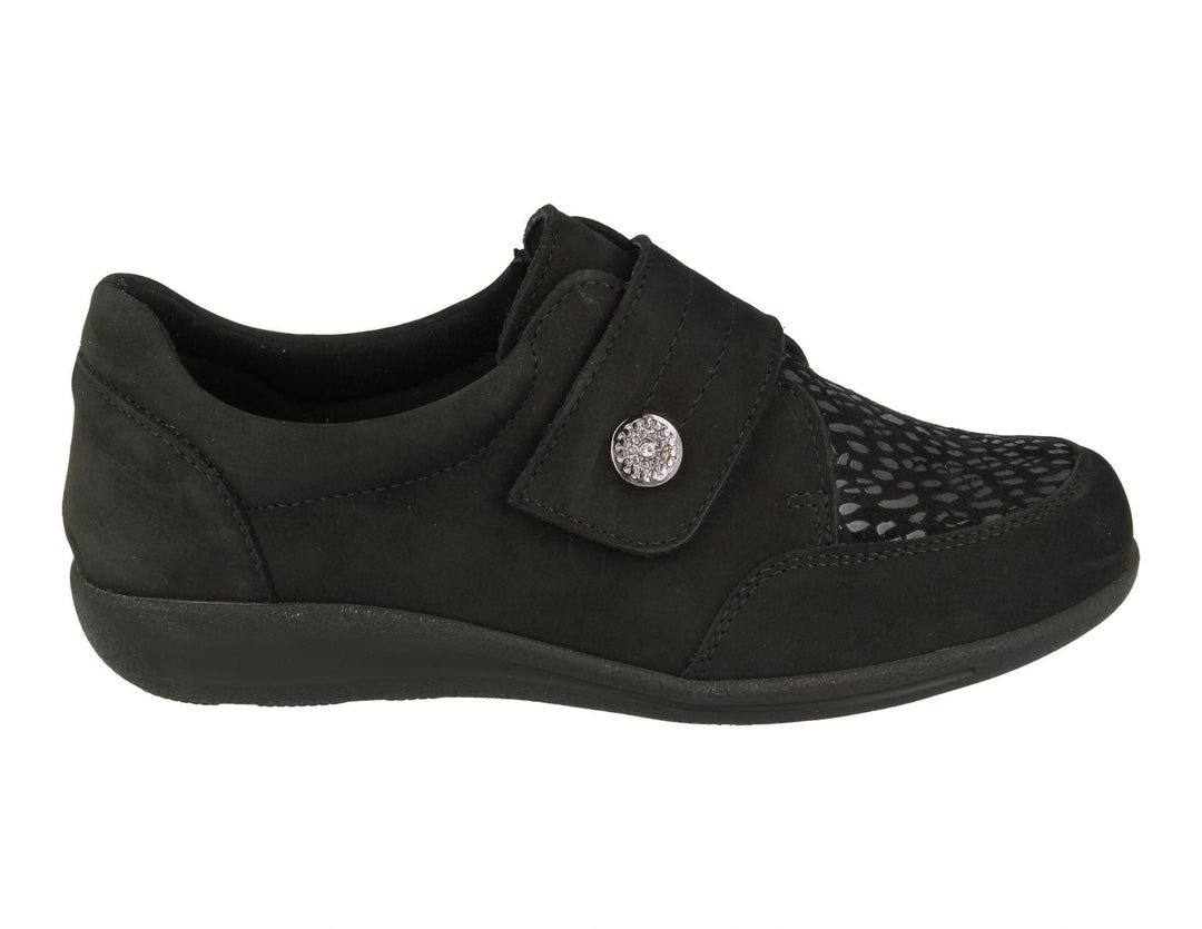 Womens Wide Fit DB Royston Shoes in Black - Image 9