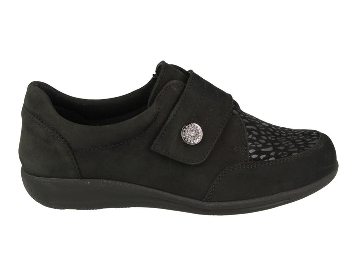 Womens Wide Fit DB Royston Shoes in Black - Image 1