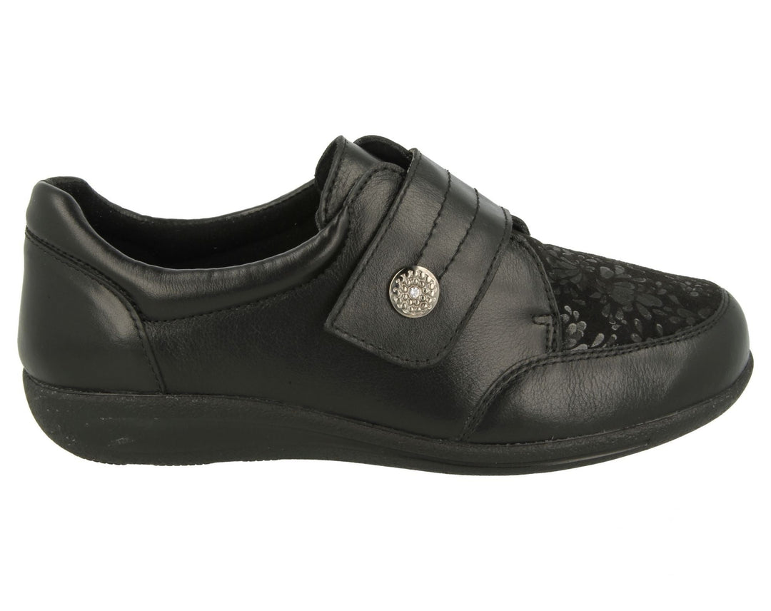 Womens Wide Fit DB Royston Shoes in Black - Image 6