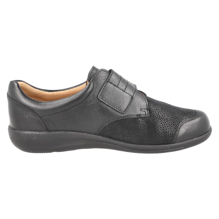 Women's Wide Fit DB Ember Shoes in Black Leather - Image 4