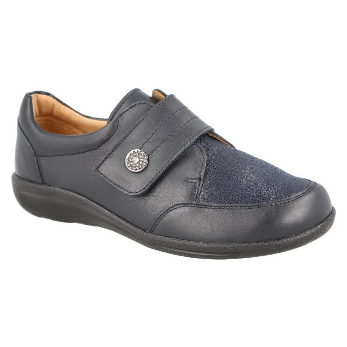 Women's Wide Fit DB Ember Shoes in Black Leather - Image 8