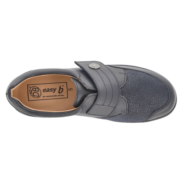 Women's Wide Fit DB Ember Shoes in Black Leather - Image 10