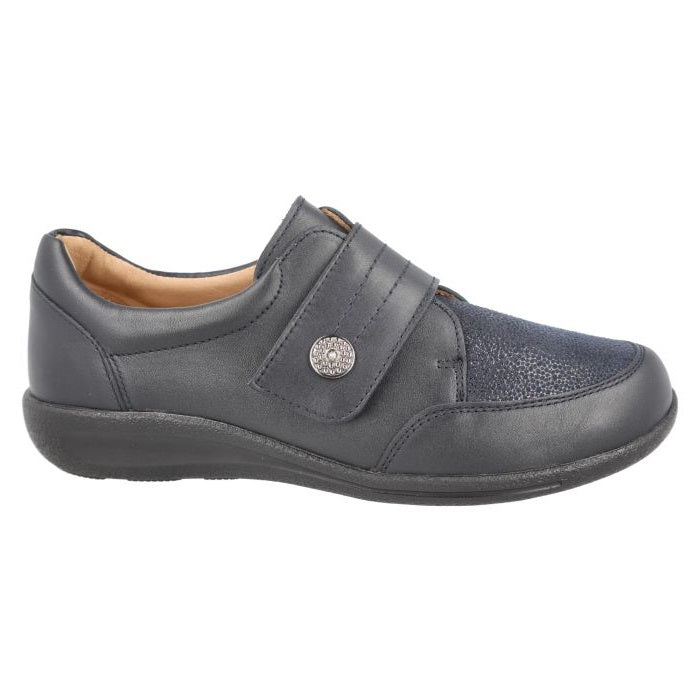 Women's Wide Fit DB Ember Shoes in Black Leather - Image 7