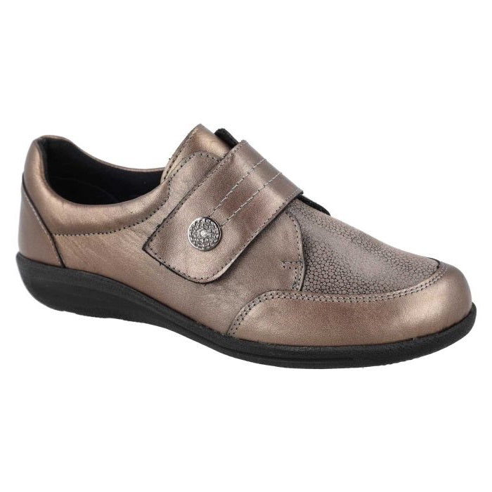 Women's Wide Fit DB Ember Shoes in Black Leather - Image 29