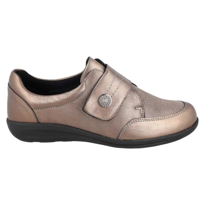 Women's Wide Fit DB Ember Shoes in Black Leather - Image 1