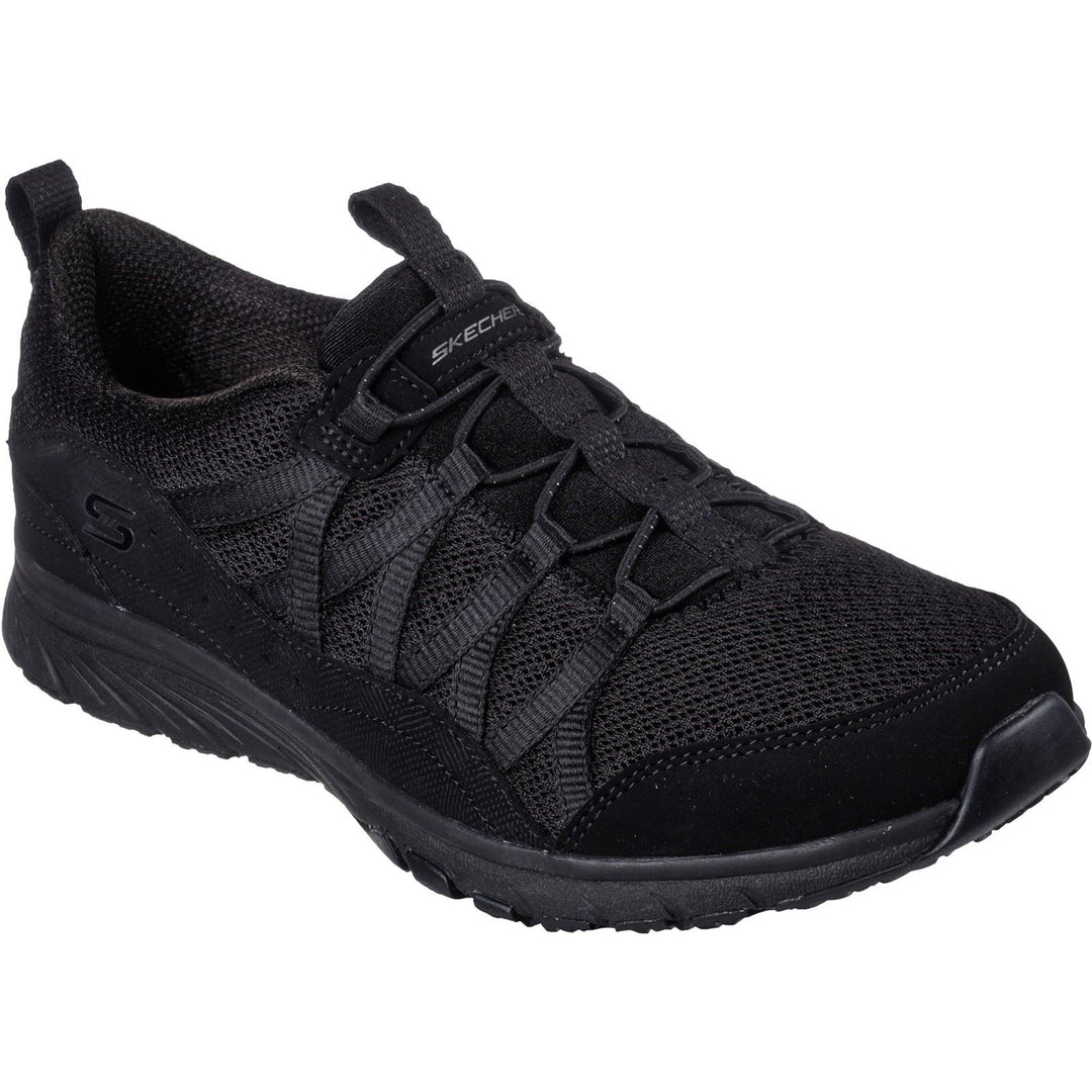 Women's Wide Fit Skechers 104281 Gratis Sport Live Golden Trainers - Black in Black - Image 3
