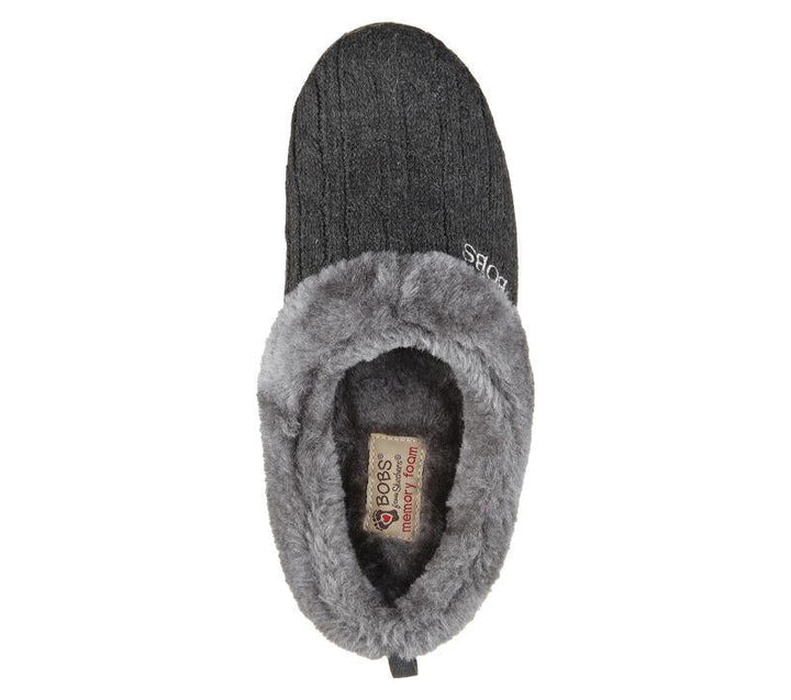 Womens Wide Fit Skechers Keepsakes Ice Angel Mule Slippers - Charcoal in Charcoal - Image 1