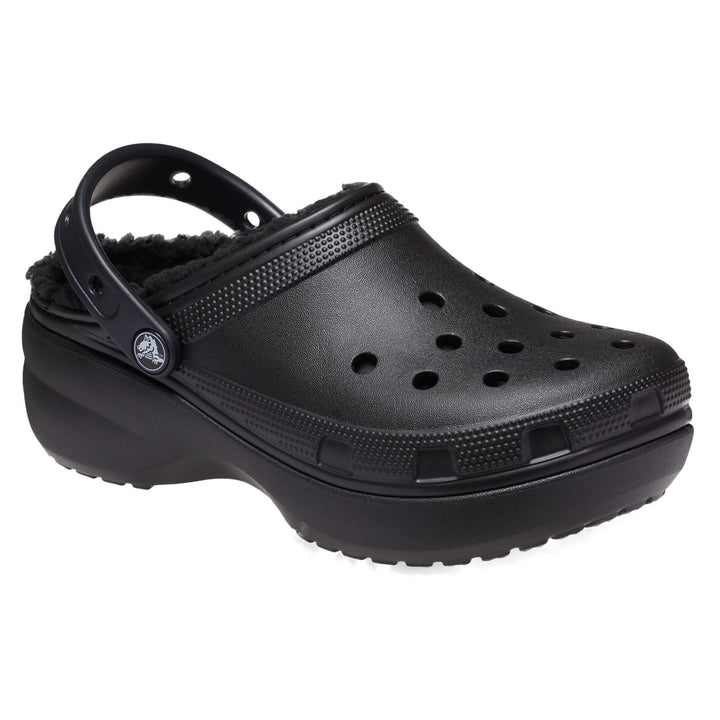 Women's Crocs 207938 Classic Platform Lined Clog Sandals in Black - Image 1