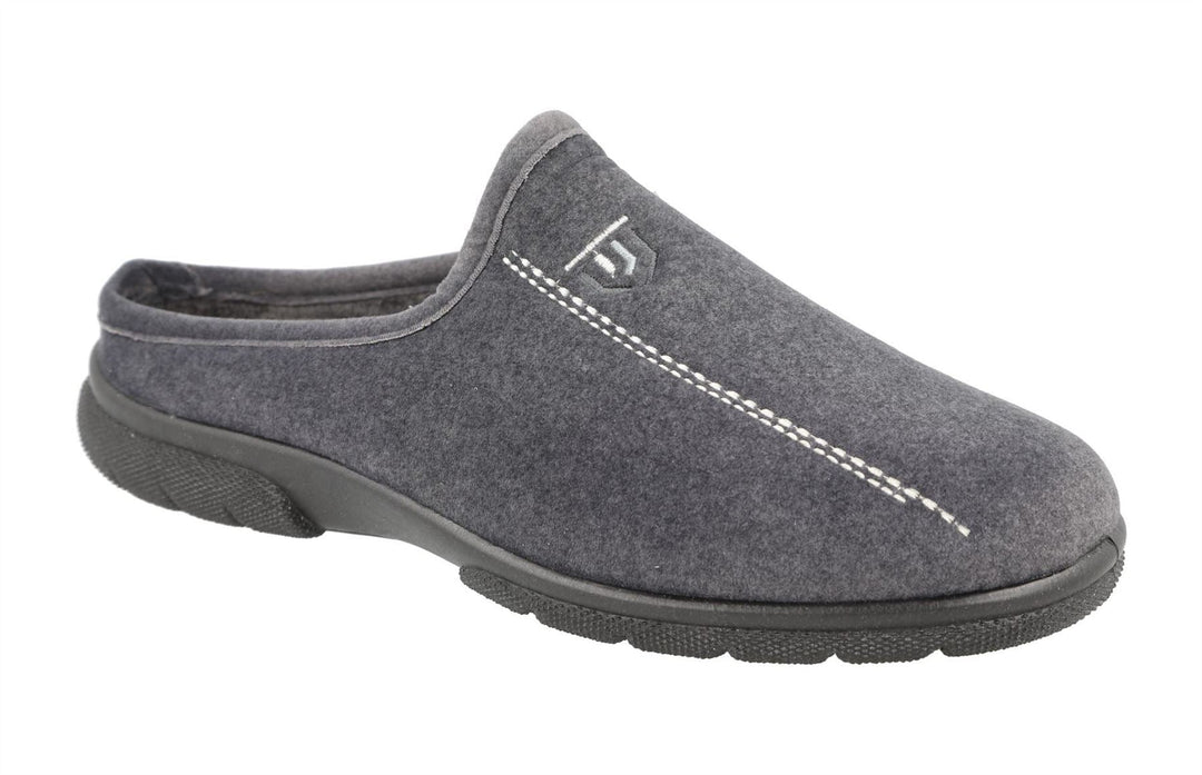 Men's Wide Fit DB Fred Mules in Grey - Image 3