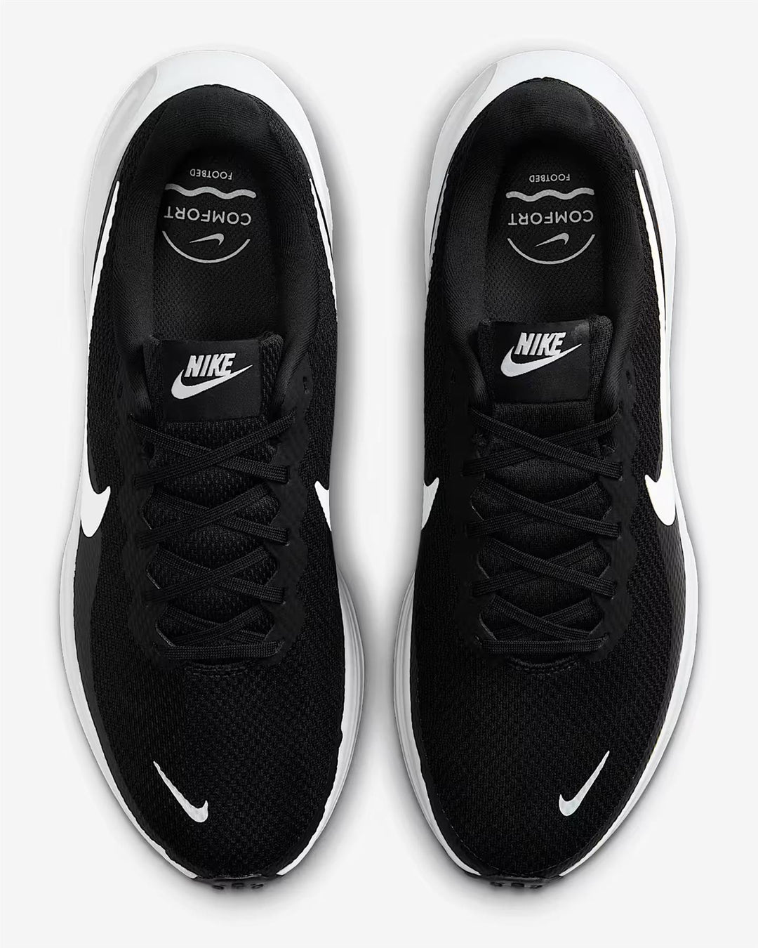 Men's Wide Fit Nike HQ1996-001 Revolution 8 Running Trainers in Black/White - Image 7