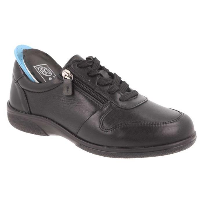 Women's Wide Fit DB Mollie Shoes in Black Leather - Image 1