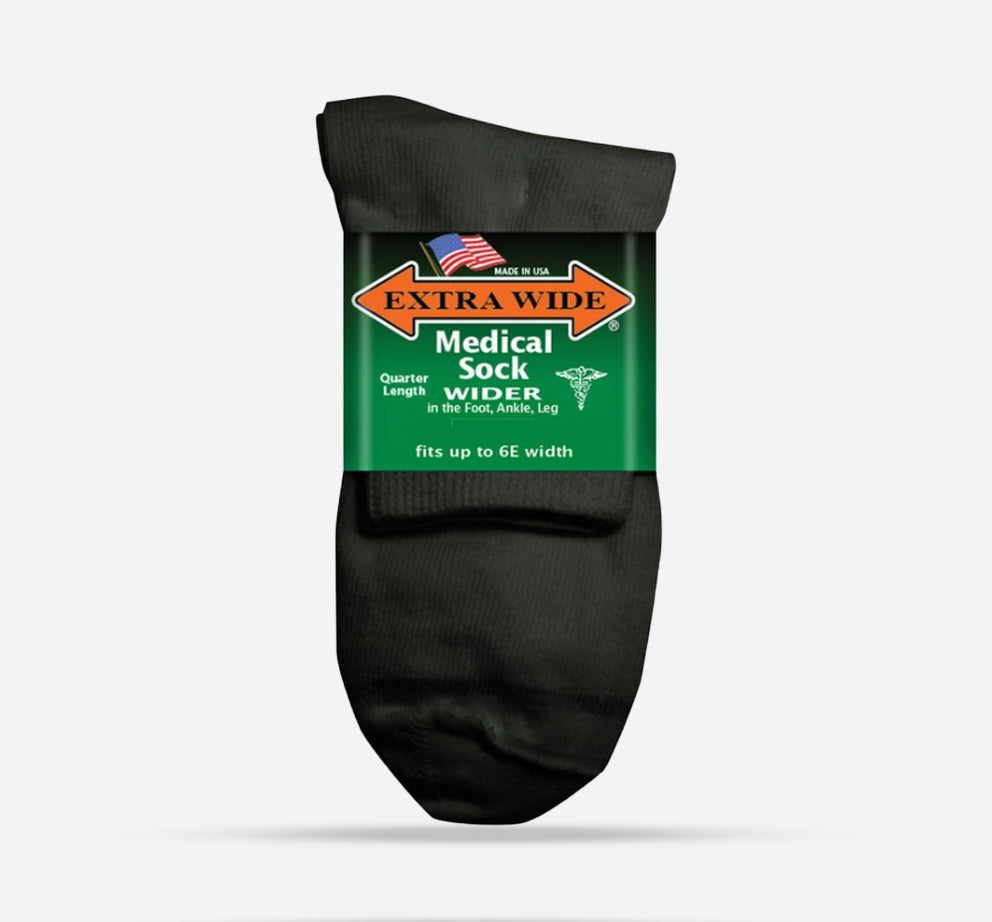 Mens Extra Wide 6921 Quarter Length Medical Socks in Nov-16 - Image 1