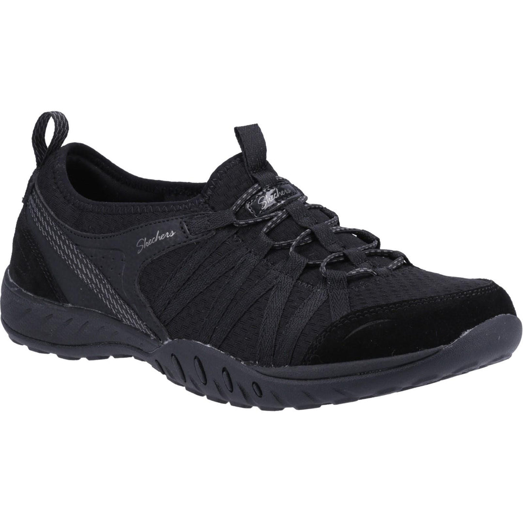 Women's Relaxed Fit Skechers 100561 Breathe Easy Rugged Shoes in Black - Image 3