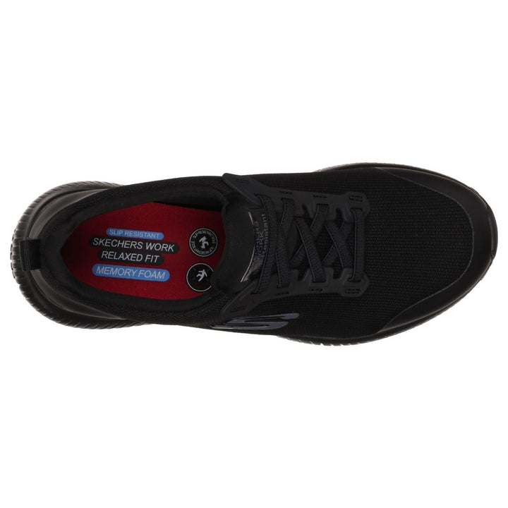 Women's Wide Fit Skechers 77222WEC Squad SR Occupational Trainers - Black in Black - Image 1