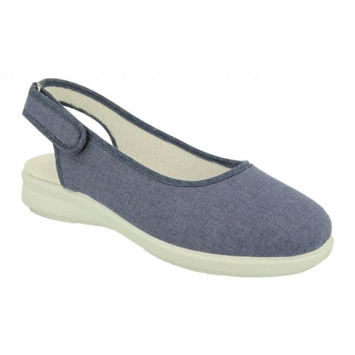 Women's Wide Fit DB Madonna Shoes in Denim Blue Textile - Image 1