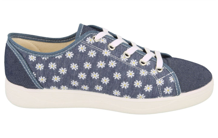 Womens Wide Fit DB Hudson Shoes in Navy - Image 1