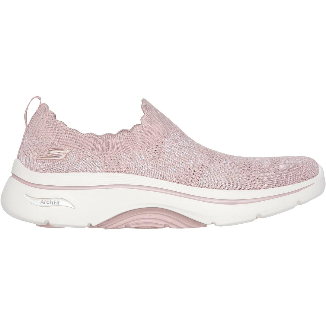 Women's Wide Fit Skechers 125329 Go Walk Arch Fit 2.0 Rosa Linda Trainers in Mauve - Image 2