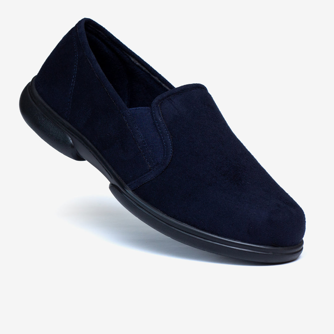Mens Wide Fit Tredd Well Seth Slip On Slippers in Black - Image 12