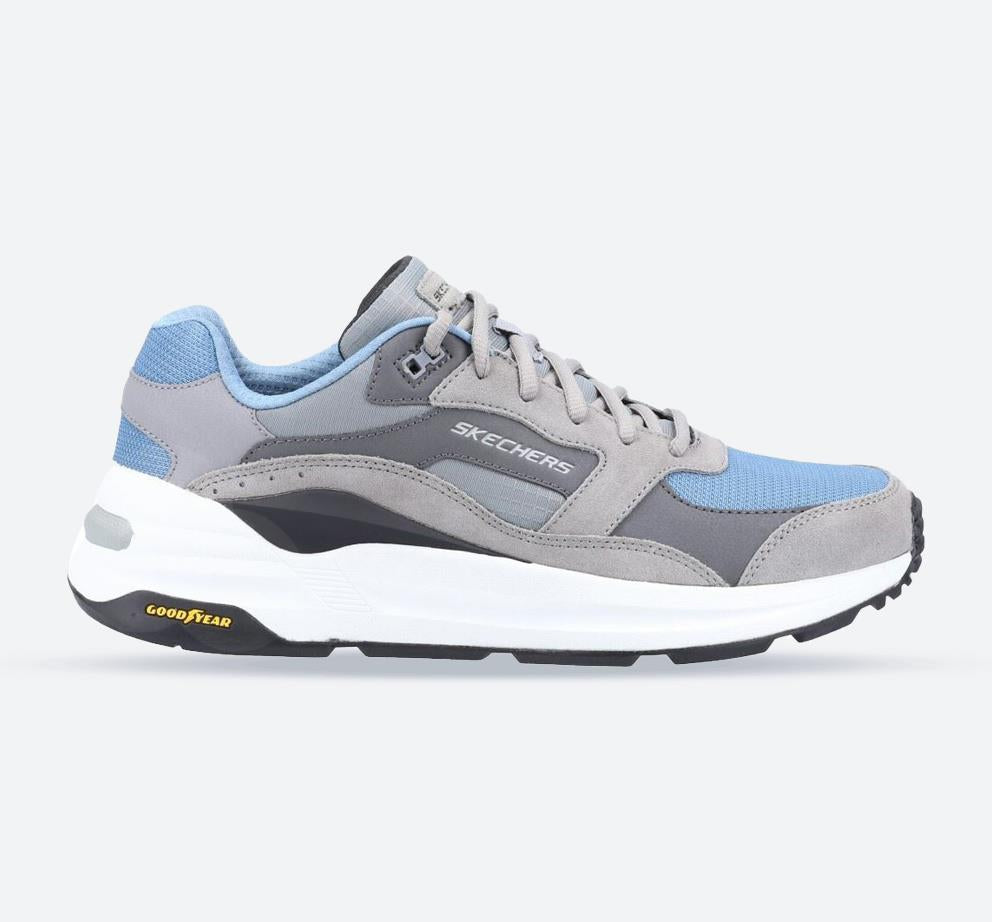 Men's Wide Fit Skechers 237200 Global Jogger Trainers - Grey/Blue in Grey/Blue - Image 1