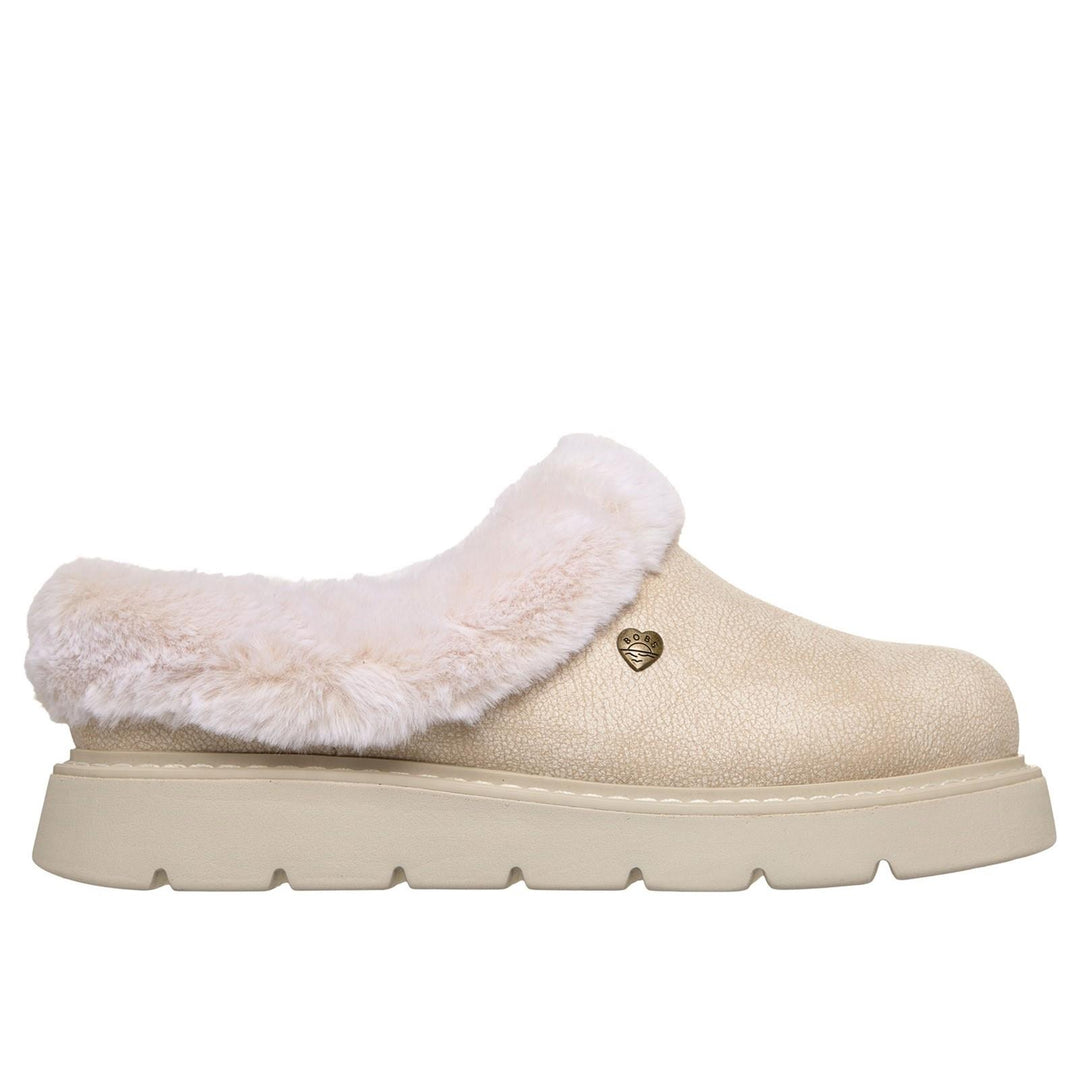 Women's Wide Fit Skechers Keepsakes 114762 Lite Cozy Blend Slippers in Off White - Image 2