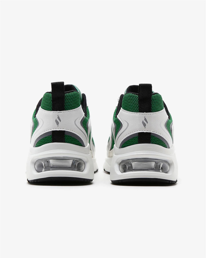 Women's Wide Fit Skechers 177424 Tres Air Uno Street Fl Air Trainers - White/Green in White/Green - Image 1