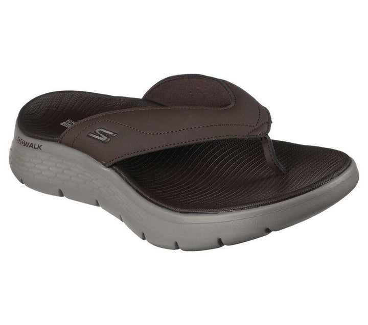 Men's Relaxed Fit Skechers 229202 Go Walk Flex Vallejo Sandals in Chocolate - Image 1