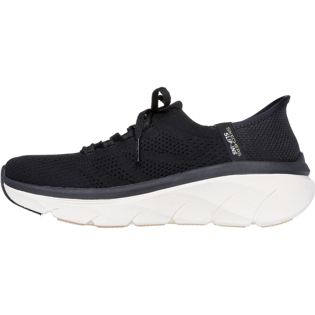 Women's Relaxed Fit Skechers 150105  Slip-ins Dlux Walker 2.0 Polyester Trainers in Black/Tan - Image 4