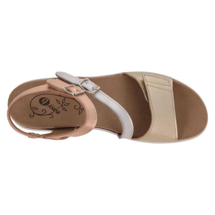 Women's Wide Fit DB Honor Sandals in Gold / Bronze / Silver Leather - Image 10