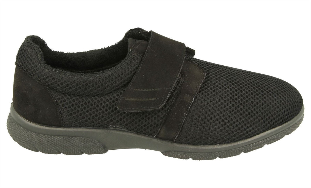 Men's Wide Fit DB Desmond Shoes in Black Textile - Image 2