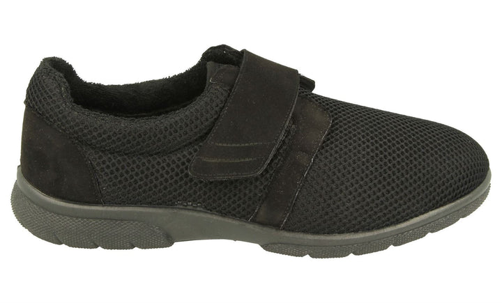 Men's Wide Fit DB Desmond Shoes in Black Textile - Image 1