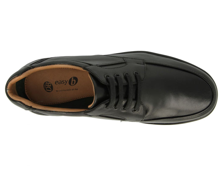 Mens Wide Fit DB Congo Shoes in Black Smooth Leather - Image 1