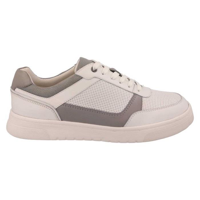 Men's Wide Fit DB Arlo Shoes in Navy / Light Tan Leather - Image 8