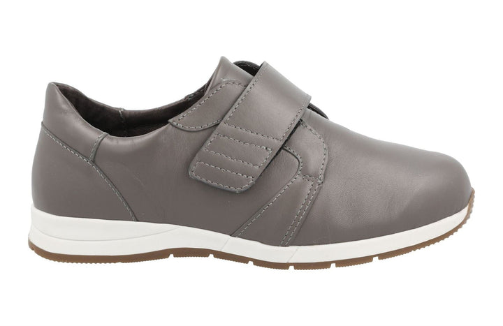 Women's Wide Fit DB Rail Shoes in Black Stretch Leather - Image 1