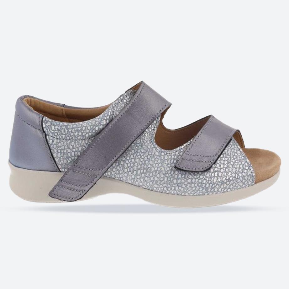 Women's Wide Fit DB Bugle Sandals in Sky Blue Multi Leather - Image 1