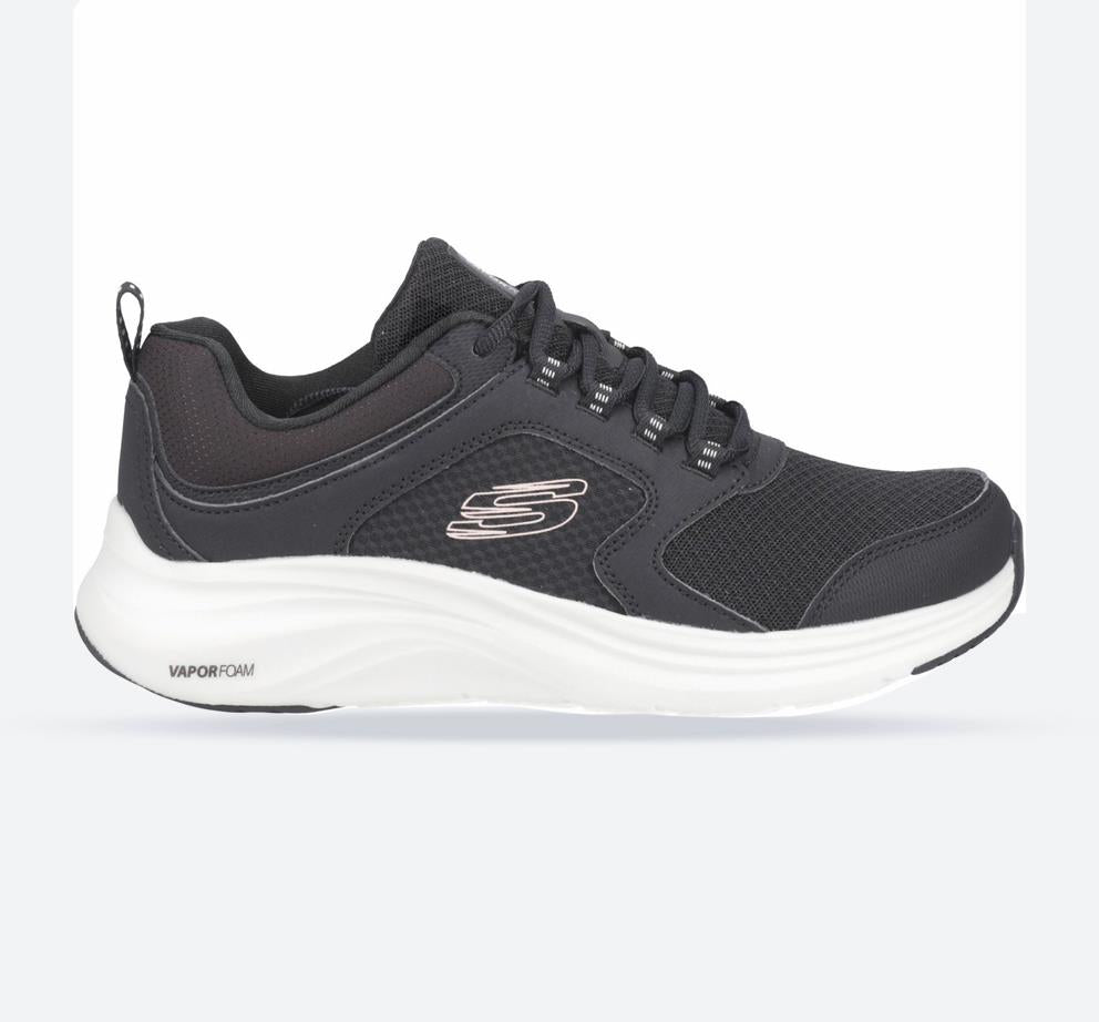 Women's Wide Fit Skechers 150023 Vapor Foam Trainers - Black/Pink in Black/Pink - Image 1
