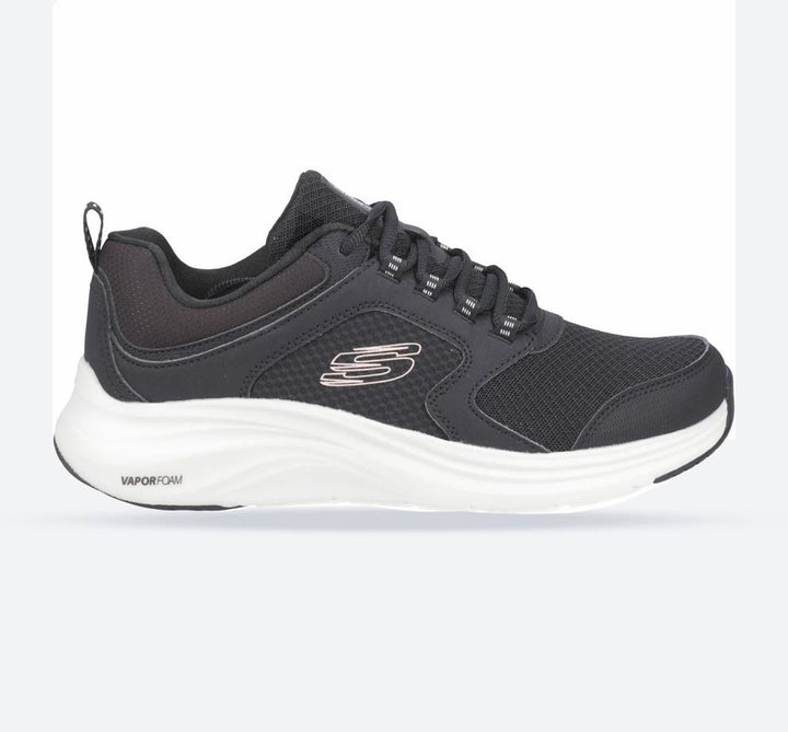 Women's Wide Fit Skechers 150023 Vapor Foam Trainers - Black/Pink in Black/Pink - Image 1