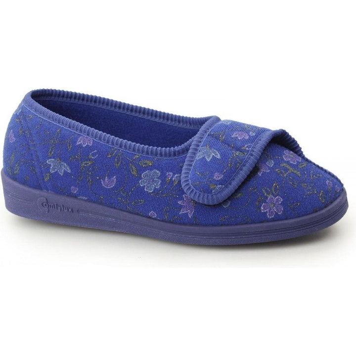 Women's Wide Fit Comfylux LS442C Diana Slippers in Blue Floral - Image 1