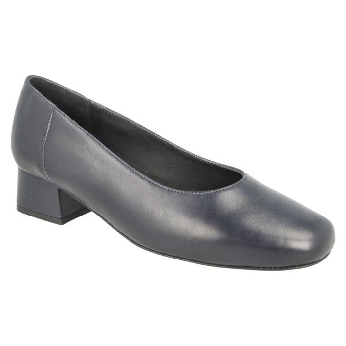 Women's Wide Fit DB Hyperion Heel Court Shoes in Black Leather - Image 1