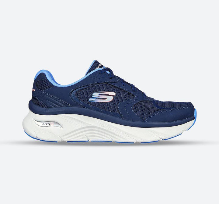 Women's Wide Fit Skechers 149686 Arch Fit D'Lux Trainers in Navy/Blue - Image 1