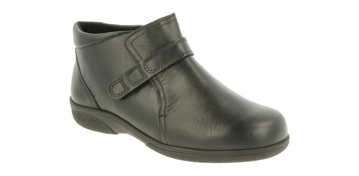 Womens Wide Fit DB Goldcrest Boots in Black Leather - Image 1