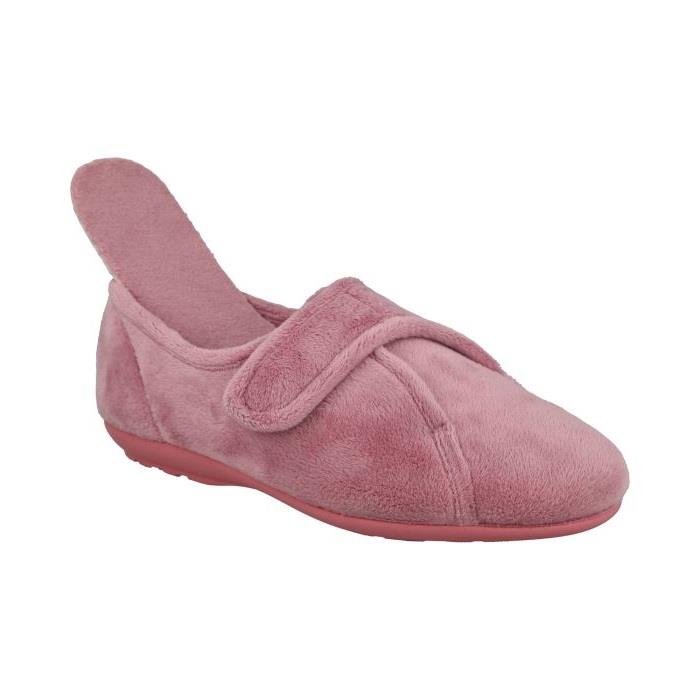 Women's Wide Fit DB Ivy Slippers in Black Velour - Image 1