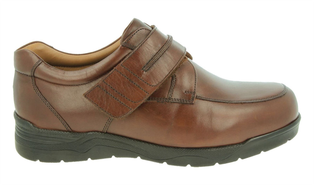 Mens Wide Fit DB Donald Shoes in Black Leather - Image 7