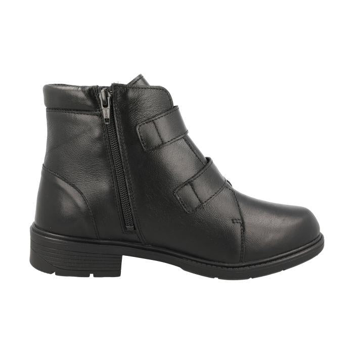 Women's Wide Fit DB Badger Boots in Black Leather - Image 3