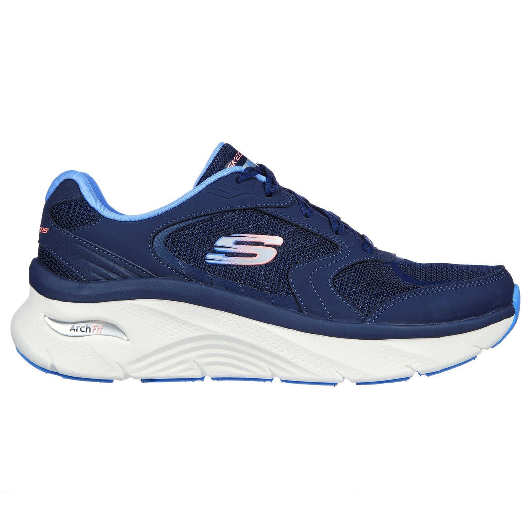 Women's Wide Fit Skechers 149686 Arch Fit D'Lux Trainers in Navy/Blue - Image 2