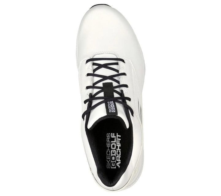Men's Wide Fit Skechers 214043 Go Golf Elite 5 Legend Golf Waterproof Trainers in Black/White - Image 1